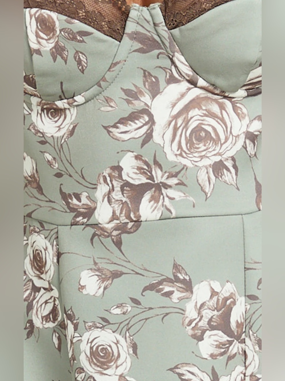 Showpo Sweetheart Fit & Flare Tulip Mini Dress in Botanical Bliss - Picture 7 of 13